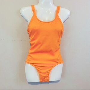 PROSPIRIT Women's Vintage Vibe Orange One-Piece Swimsuit NWOT Sz-7,8